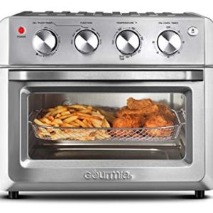 Gourmia Toaster Oven Air Fryer Combo 7-in-1 cooking functions 1550 watt air fryer oven 19.8L capacity air fryer accessories included convection toaster oven rack, air fryer basket GTF7580