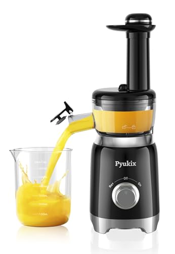 Juicer Machines, Cold Press Masticating Juice Extractor with 30% higher juice yield, Quiet Motor and Reverse Function, Dishwasher Safe, Compact design