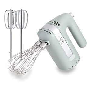 Electric Hand Mixer, Handheld Mixers for Kitchen, With Beaters and Whisk Attachments for Cooking and Baking, Lightweight Handmixer Labeled “BAKE” by Rae Dunn (Sage)