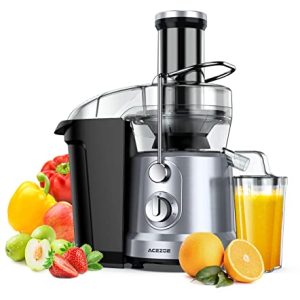 Acezoe Juicer Vegetable and Fruit, High-Power Juicers Extractor with 3 Feed Chute, 1300W, Centrifugal Juicer with High Juice Yield, Easy to Assemble and Clean&BPA-Free, Dishwasher Safe, Brush Included