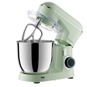 ZZR SEVEN Stand Mixer, Dough Mixer, Bread Mixer, Cake Mixer with Bowl SS 5.5 QT, 450W Copper Motor, 10-Speed Kitchen Electric Standing Mixer with Beater, Dough Hook, SS Egg Whisk (450W Green)