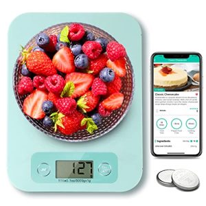 URAMAZ Smart Food Scales for Kitchen – Digital Food Scale Grams and Ounces with Nutritional Calculator Analysis App, Food Macro Scales for Weight Loss, Cooking, Calories Counting, Meal Prep