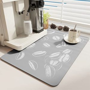 AMOAMI-Coffee Mat-Coffee Bar Accessories-Absorbent Stain Resistant Drying Mat Fit Under Coffee Maker Machine Coffee Pot Tray Espresso Machine-Coffee Station Accessories and Decor-12”x19”