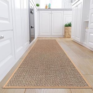 KIMODE Farmhouse Kitchen Runner Rugs 30″x70″,Non-Slip Washable Runners for Kitchen Floor,Absorbent Beige Kitchen Mats for Floor,Hallway Runner Rug for Front Sink/Hallway/Laundry Room