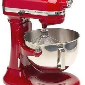 KitchenAid Professional 5 Plus Stand Mixer RKV25G0XER, 5-Quart, Empire Red, (Renewed)