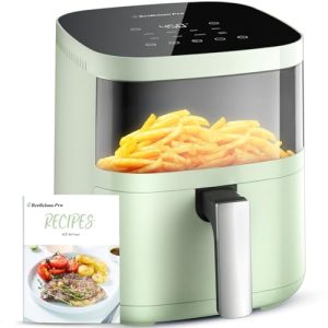 Air Fryer,Beelicious® 8-in-1 Smart Compact 4QT Air Fryers,with Viewing Window,Shake Reminder,450°F Digital Airfryer with Flavor-Lock Tech,Dishwasher-Safe & Nonstick,Fit for 1-3 People,Avo Green