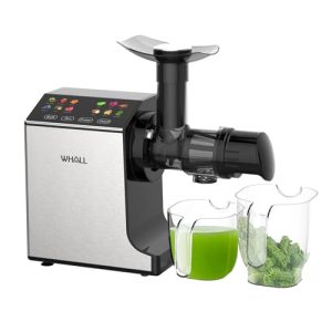Whall® Masticating Slow Juicer, Professional Stainless Juicer Machines for Vegetable and Fruit, Touchscreen Cold Press Juicer with 2 Speed Modes