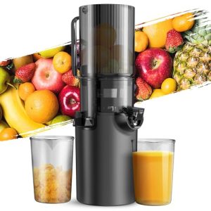 Masticating Juicers, Slow Cold Press Juicer Machine with 4.1-inch (104mm) Wide Feeding Mouth, Juicer Machines with Low Noise for Whole Vegetables and Fruits