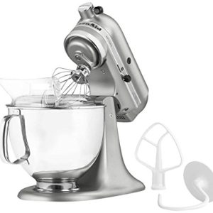 KitchenAid Artisan Series 5 Quart Tilt Head Stand Mixer with Pouring Shield KSM150PS, Contour Silver