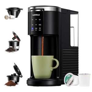 KIDISLE Single Serve Coffee Machine, 3 in 1 Pod Coffee Maker for K Cup Pods & Ground Coffee & Teas, 6 to 14oz Brew Sizes, with 40oz Removable Water Reservoir, Self-cleaning Function, Black