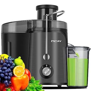 Juicer Machine, 600W Juicer with 3.5” Wide Chute for Whole Fruits and Veg, Juice Extractor with 3 Speeds, BPA Free, Easy to Clean, Compact Centrifugal Juicer Anti-drip (grey)