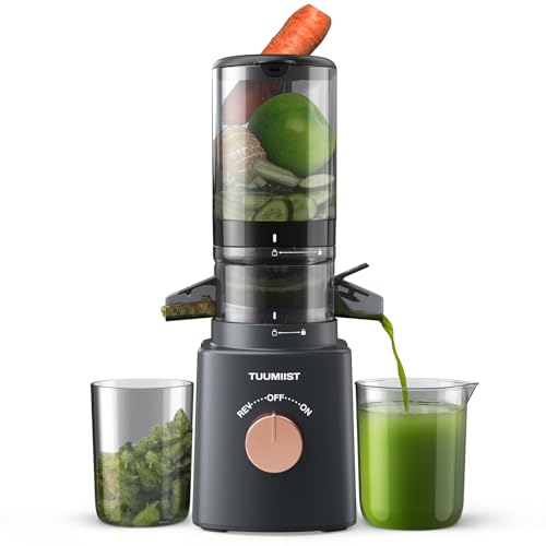 Juicer Machines, TUUMIIST Cold Press Juicer with 4.05” Large Feed Chute Fit Whole Vegetable And Fruit, Masticating Juicer Easy To Clean, Baby-Safe Tritan Material