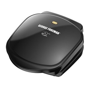 George Foreman GR10B 2-Serving Classic Plate Electric Indoor Grill and Panini Press, Black