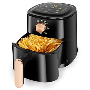 4-Liter Digital Air Fryer for Healthy Cooking,Oven Oiless Air-Fryer, One-Touch Control, and Versatility Electric Air Fryer, Black