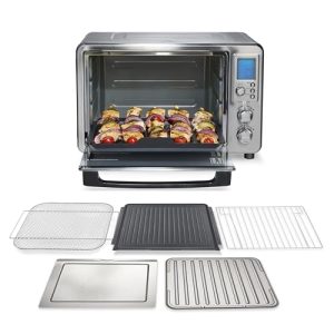 Hamilton Beach Sure Crisp Air Fryer Toaster Oven Combo & Electric Indoor Grill, 450 F Searing Temp, Bake, Broil, Toast and Pizza Functions, 88 cu. ft., 6 Slice Capacity, Stainless Steel (31395)