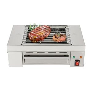 1.5KW Electric BBQ Grill Countertop Indoor Grill Griddle Cooking Oven Barbecue Grill for Household and Commercial Use, Fast Heating, 201 Stainless Steel,17.3×10.2×16.5in