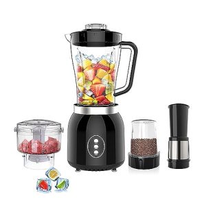 600W 4-in-1 Multifunctional Food Processor,Countertop Smoothies Blenders,Coffee Grinder,Meat Grinder,Baby Food Maker,Mixer Grinder for Meat,Vegetables,Fruits,Beans,Ice Crusher with 6 Blades 61OZ 1.8L