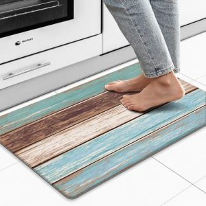 MAYHMYO Kitchen Rug Anti Fatigue Kitchen Mat Cushioned Farmhouse Kitchen Rugs Non Skid Waterproof Kitchen Rugs and Mats Retro Rustic Wood Texture Kitchen Mats for Floor Laundry Standing Desk Sink