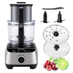 14 Cup Food Processor Kitchen Aid, Food Chopper Electric 84.5oz, Bpa Free, 600w Food Processor Blender Combo With 4 Blades For Slicing, Shredding, Meat Grinder, Doughing, Vegetable Chopper For Home