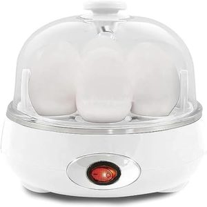 Fancial EGC700CW# Rapid Egg Cooker, 7 Easy-To-Peel, Hard, Medium, Soft Boiled Eggs, Poacher, Omelet Maker, Auto Shut-Off, Alarm, 16-Recipe Booklet, BPA-Free, Snow