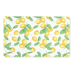 Martha Stewart Bloomfield Lots of Lemons Anti-Fatigue Kitchen Mat, White/Yellow, 18″x30″