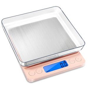 CHWARES Food Scale, Rechargeable Kitchen Scale with Trays 3000g/0.1g, Small Scale with Tare Function Digital Scale Grams and Ounces for Weight Loss, Dieting, Baking, Cooking, Meal Prep, Coffee, Pink