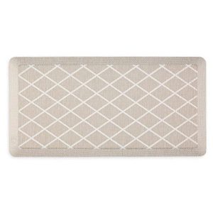 Martha Stewart Miles Modern Diamond Anti-Fatigue Air-Infused Kitchen Mat, Beige, 19.6″x39″