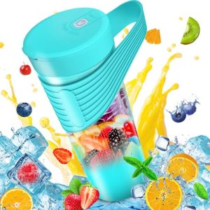 Portable Blender for Shakes and Smoothies, Powerful Blender Cup, 16 Oz BPA Free Mini Smoothie Blender with 6 Blades, Multifunctional Rechargeable USB Personal Size Blenders for Travel,Sports,Kitchen