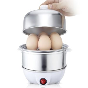 CACHOO Rapid Egg Cooker, 14 Egg Capacity Electric Egg Cooker with Auto Shut Off for Soft, Medium, Hard Boiled, Poached, Steamed Eggs, Vegetables and Dumplings, Stainless Steel Tray