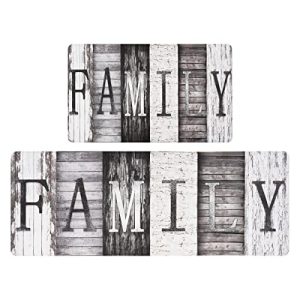 Alishomtll Anti Fatigue Kitchen Mat 2 Pcs, Farmhouse Kitchen Rugs Sets, Non Skid Kitchen Mats for Floor and Runner Rugs Waterproof for Kitchen Office Sink Laundry Room