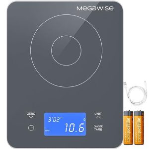 MEGAWISE High Precision 0.1g Coffee/Food Scale with Timer, Dual Power Supply, Waterproof Tempered Glass, 5 Weighing Modes, Professional Coffee Brewing Timer Kitchen