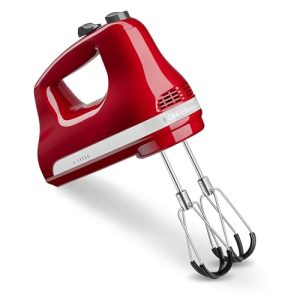 KitchenAid 6 Speed Hand Mixer with Flex Edge Beaters – KHM6118, Empire Red