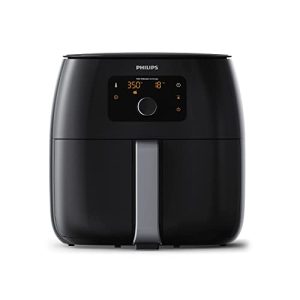 Philips Premium Airfryer XXL, Fat Removal Technology, 3lb/7qt, Rapid Air Technology, Digital Display, Keep Warm Mode, 5 Cooking Presets, NutriU App, Family Sized, Black (HD9650/96)