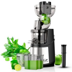 AHNR Cold Press Juicer Machines,300W Slow Masticating Juicer Machines Vegetable and Fruit with 3.54″ Large Feed Chute, Electric Juicer Machines Cold Pressed, Reverse Function Easy to Clean with Brush