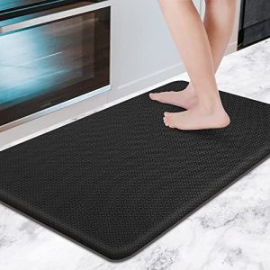 AUTODECO Kitchen Mats and Rugs – Kitchen Floor Mat Cushioned Anti Fatigue Non Slip Waterproof Runner Rug Heavy Duty Ergonomic Comfort Standing Foam Mats for Home Office Sink Laundry 17″x29″, Black