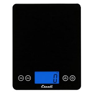 Escali 2210IB ArtiXL Extra-Large Glass Digital LCD Display Kitchen Scale, Measures Liquid and Dry Ingredients, Tare Function, 22lb Capacity, Black