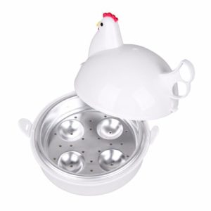 PRETYZOOM 4 Egg Boiler Machine Instant Cooker Egg Cooker for Hard Boiled Eggs Chicken Shape Egg Boiler Microwave Steamer Electric Egg Poacher Egg Cooker for Microwave White Set Car