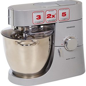 Kenwood Chef Titanium Kitchen Machine, Stainless Steel – 7 qt – Kitchen Mixer – 800W Motor & Electronic Variable Speed Control – Includes Dishwasher-Safe Work Bowl & Three Mixing Tools