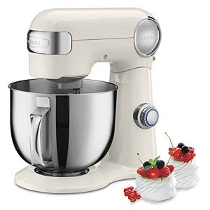 Cuisinart SM-50CRM Precision Master 5.5-Quart 12-Speed Stand Mixer with Mixing Bowl, Chef’s Whisk, Flat Mixing Paddle, Dough Hook, and Splash Guard with Pour Spout, Coconut Cream