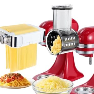 Slicer Shredder Pasta Maker Set for Kitchenaid,Fresh Prep Kitchen aid Cheese Grater Attachment for Kitchenaid Stand Mixer,Kitchen Aide Pasta Maker Attachment for Kitchenaid Mixer,Homemade Fresh Easily