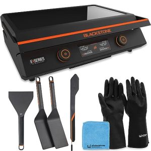 22 Inch Blackstone Electric Griddle Nonstick with Lid, 8001 E-Series Tabletop Large Griddle with Blackstone Griddle Accessories For Indoor and Outdoor Use and Wholesalehome Reusable Gloves and Cloth