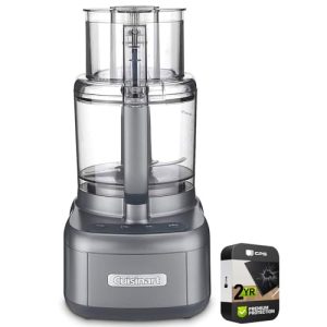 Cuisinart FP-11GMF Food Processor Gunmetal (Renewed) Bundle with 2 YR CPS Enhanced Protection Pack