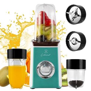 COKUNST Blenders for Shakes and Smoothies, 4 Blades Personal Blenders for Kitchen, Smoothie Blender and Grinder with 2 Blades, 10Oz & 17Oz Blender Cups, Countertop Blender for Fruits Protein Drinks