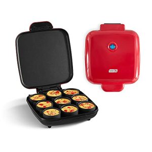 Dash Sous Vide Style Family Size Egg Bite Maker for Breakfast Bites, Sandwiches, Healthy Snacks or Desserts, Keto & Paleo Friendly (9 Servings), Red, 9 Egg Bites