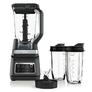 Ninja DB751A Pro Plus DUO Blender, 1400W, Auto-IQ, 3 Modes: Smoothies, Frozen Drinks, 72oz Pitcher, 2x24oz Cups, Pro Blades, Black/Stainless