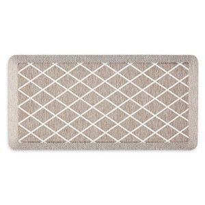 Martha Stewart Miles Modern Diamond Anti-Fatigue Air-Infused Kitchen Mat, Coffee Brown, 19.6″x39″