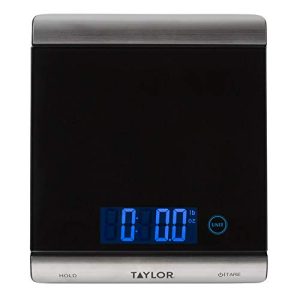 Taylor 3851 High-Capacity Digital Kitchen Scale, 33 lb, Black