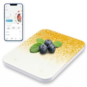 Lifehood Digital Food Scale with Tare Function – Bluetooth Kitchen Scale Measures (G/Fl.Oz./Lb:Oz/Ml), Waterproof Baking Scale with LED Display – Golden Moment