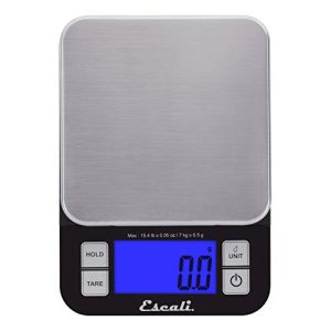 Escali Nutro Digital Food Scale, Multi-Functional Kitchen Appliance, Precise Weight Measuring and Portion Control, Baking and Cooking Made Simple, Stainless Steel Platform, Black, 1 Unit