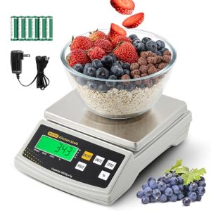 Bonvoisin Digital Food Scale 12lb x 0.002lb Kitchen Scale Weight Ounces and Grams Percentage Weighing Baking Scale for Cooking, Baking, Candle Soap Making, with Stainless Steel Platter